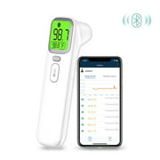 Wellue Forehead Thermometer with Bluetooth and Free APP,Infrared Non-Contact Temperature Gun,Fever Alarm and Memory Recall,Home Digital Ear Thermometer for Baby,Kids,Adults