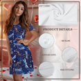 thumbnail image 6 of Yuyamidu Galaxy Dragonfly Women's Nightgowns Short Sleeve Sleepshirt Casual Crewneck Sleep Dress Button Down Loungewear Nightshirts, 6 of 7