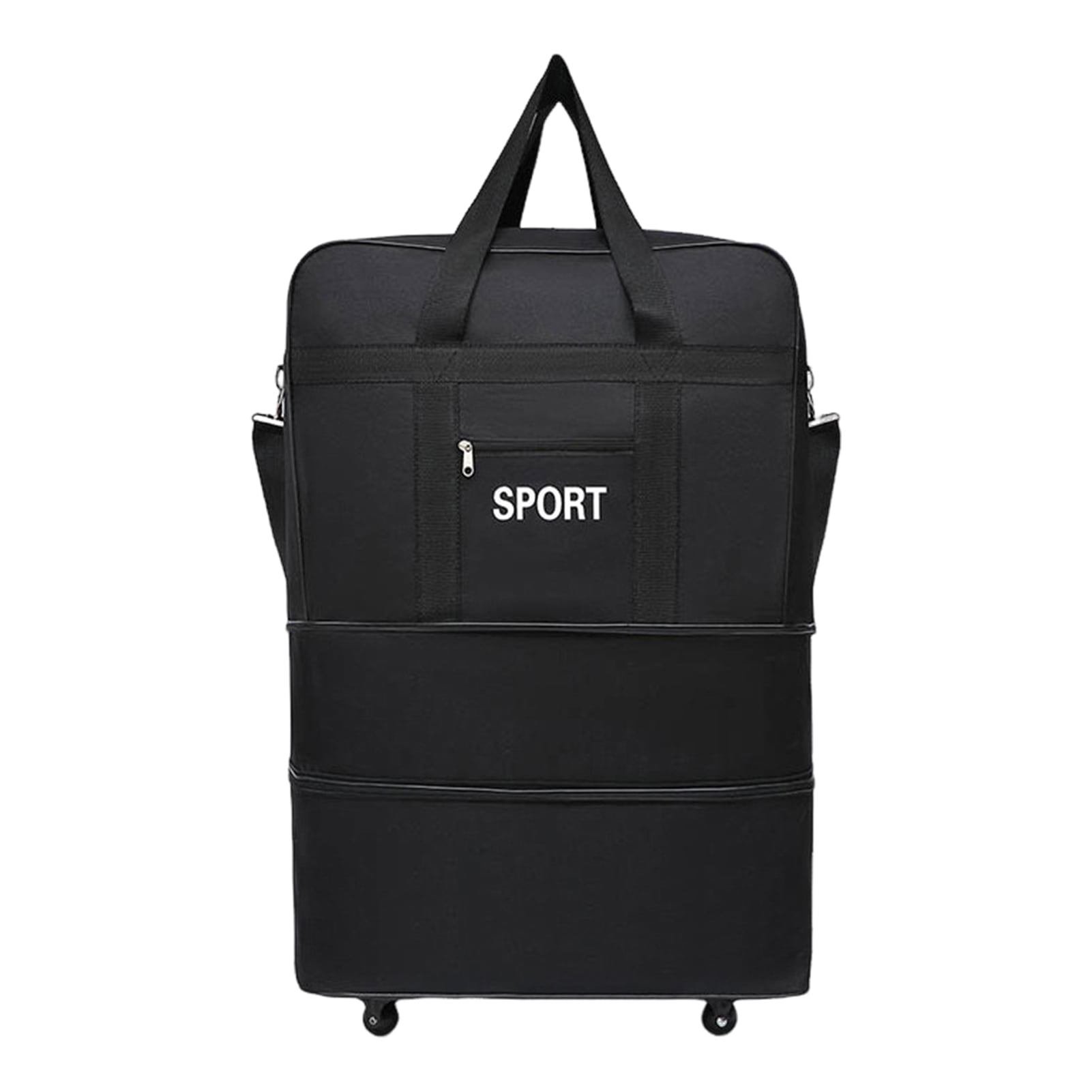 sunsanly Travel Luggage Bag with Multiple Compartments Large Capacity Waterproof Tear-Resistant Versatile Expandable Duffel Storage Bag with Wheels