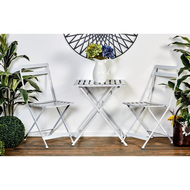 Chic Metal White Bistro Set of Three