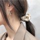 thumbnail image 4 of Vintage Matte Metal Gold Geometric C Round Shape Circle Hoop Earrings For Girl Women$chunky Gold Hoop Earrings, 4 of 4