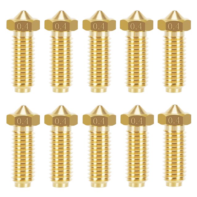 Kit de boquillas de latón de 0,4 mm para impresora 3D Anycubic Kobra 2, 10 unidades