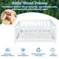 thumbnail image 5 of PORKISS Twin Floor Bed with Guardrails, White Wood Montessori Floor Bed Frame with Slats, Low Bed Frame for Kids Room, Open Entry Design, No Box Spring Needed, 5 of 10