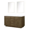 thumbnail image 5 of 60" W Grey Oak Double Bath Vanity With White Quartz Top And 28" Mirrors - Soft Close, Solid Wood, Filled Cabinet 60 In. X 22 28 Filler Panels, 5 of 5