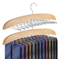 thumbnail image 7 of Topekada 2 Pack Tie Hanger Tank Top Hanger,Wooden 48 Hooks Hanger Set,Tie Rack,Belt Organizer for Closet,with Upgraded 360 Degree Rotating,Multiuse Hanger for Bras,Tank Tops,Camisoles(Nature), 7 of 7