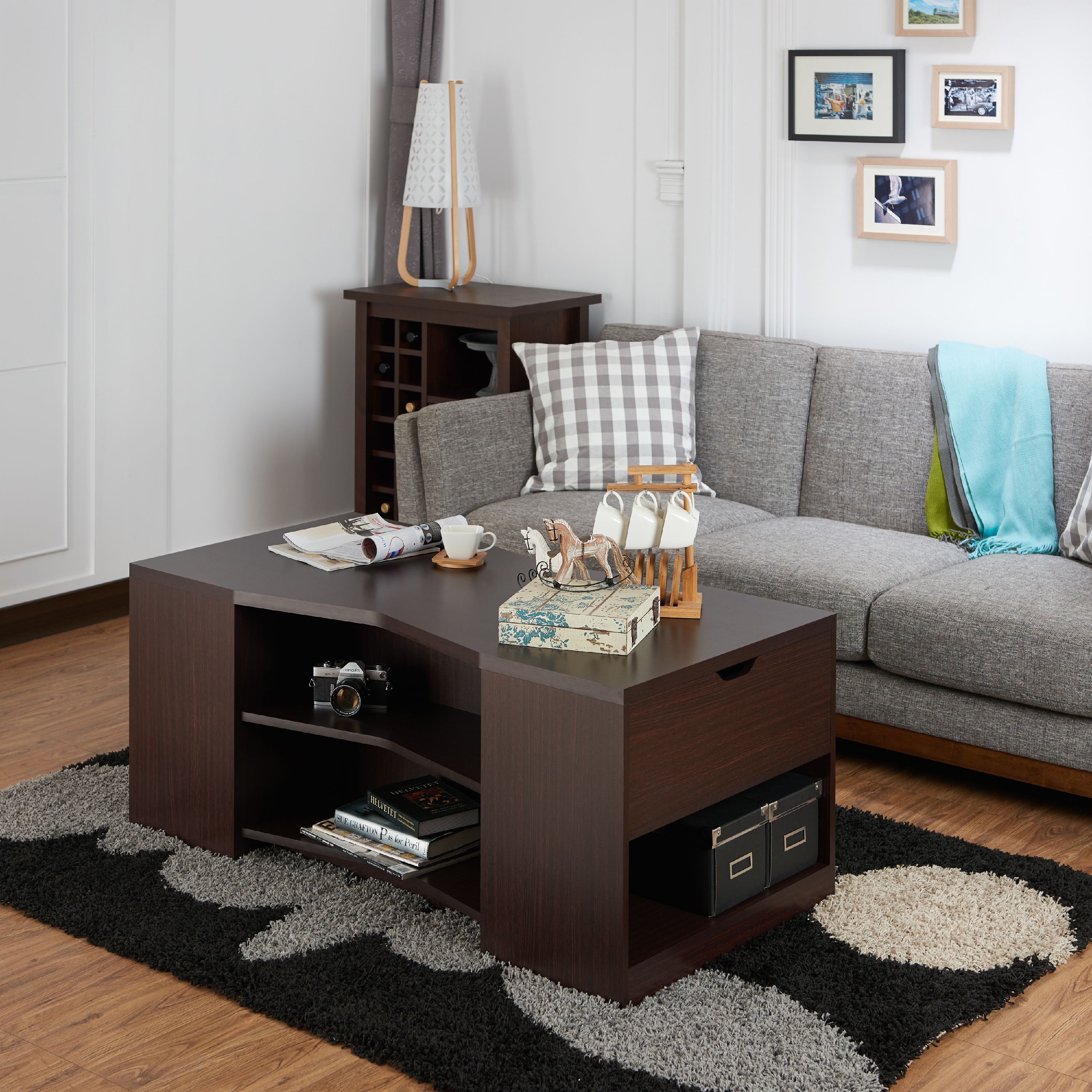Furniture of America Benzino Contemporary Coffee Table, Walnut