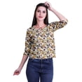thumbnail image 1 of Moomaya Printed Keyhole Neck Ring Top Casual 3/4th Sleeve Tees Tank Tunic Top, 1 of 6