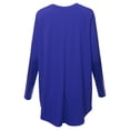 thumbnail image 3 of A2Y Women's Premium Solid Long Sleeve Round Hem Crew Neck Top Shirt Denim Blue 3XL, 3 of 7