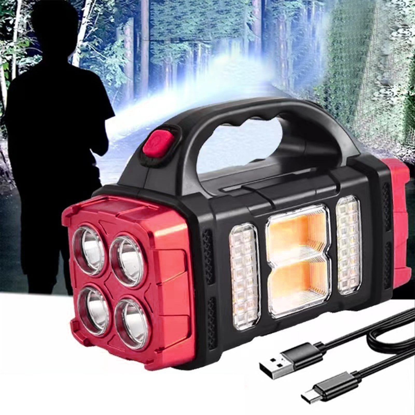Rechargeable Handheld Spotlight Flashlight, Super Bright LED Flashlight