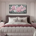 thumbnail image 3 of HFDF Oversized Wall Art, Pink Flower Canvas Print Modern Pink & Grey Peony Blossom Artwork Extra Large Wall Picture Floral Decor for Living Room Bedroom Dining Room Office Decor 16x12inch Framed, 3 of 6