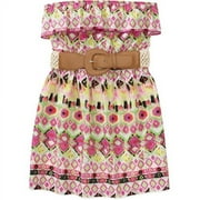 Susie Rose Juniors Plus Woven Ruffle Tube Top w/ Belt