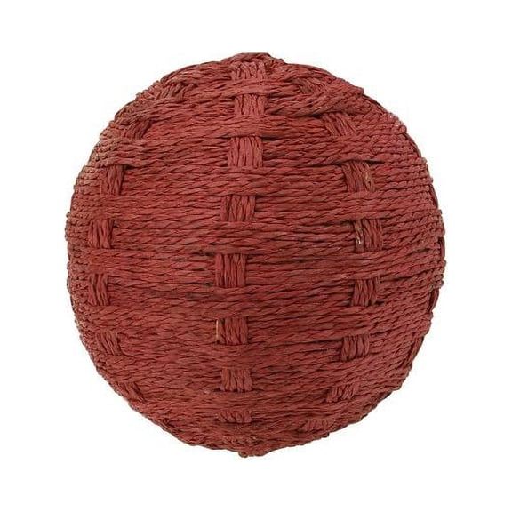 Select Artificials 4" Brick Red Basket Weave Christmas Ball Decoration