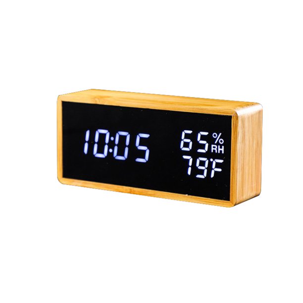 Led Digital De Madera Con Temperatura, Humedad, Control De Voz, Reloj, Habitación, Decoración Electrónica De Escritorio Scienceny HA039922-02