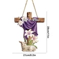thumbnail image 3 of Decoraciones de Pascua Crucifijo de Pascua de primavera Ideas de madera Placas decorativas Decoración del hogar Decoración ecológica exquisita Decoración del marco de la puerta Decoración de la cerca, 3 of 6
