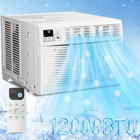 Window Air Conditioner 12000 BTU, Window AC Units up to 550 Sq.ft, Remote, 6 Modes, 24 Timer