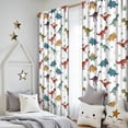 thumbnail image 5 of Blackout Kids Curtains,White Dinosaurs Pterosaurs Plants Pattern Childrens Insulated Curtains Set Of 2,Bedroom Essentials,Toddler Room Decor 52"x84", 5 of 5