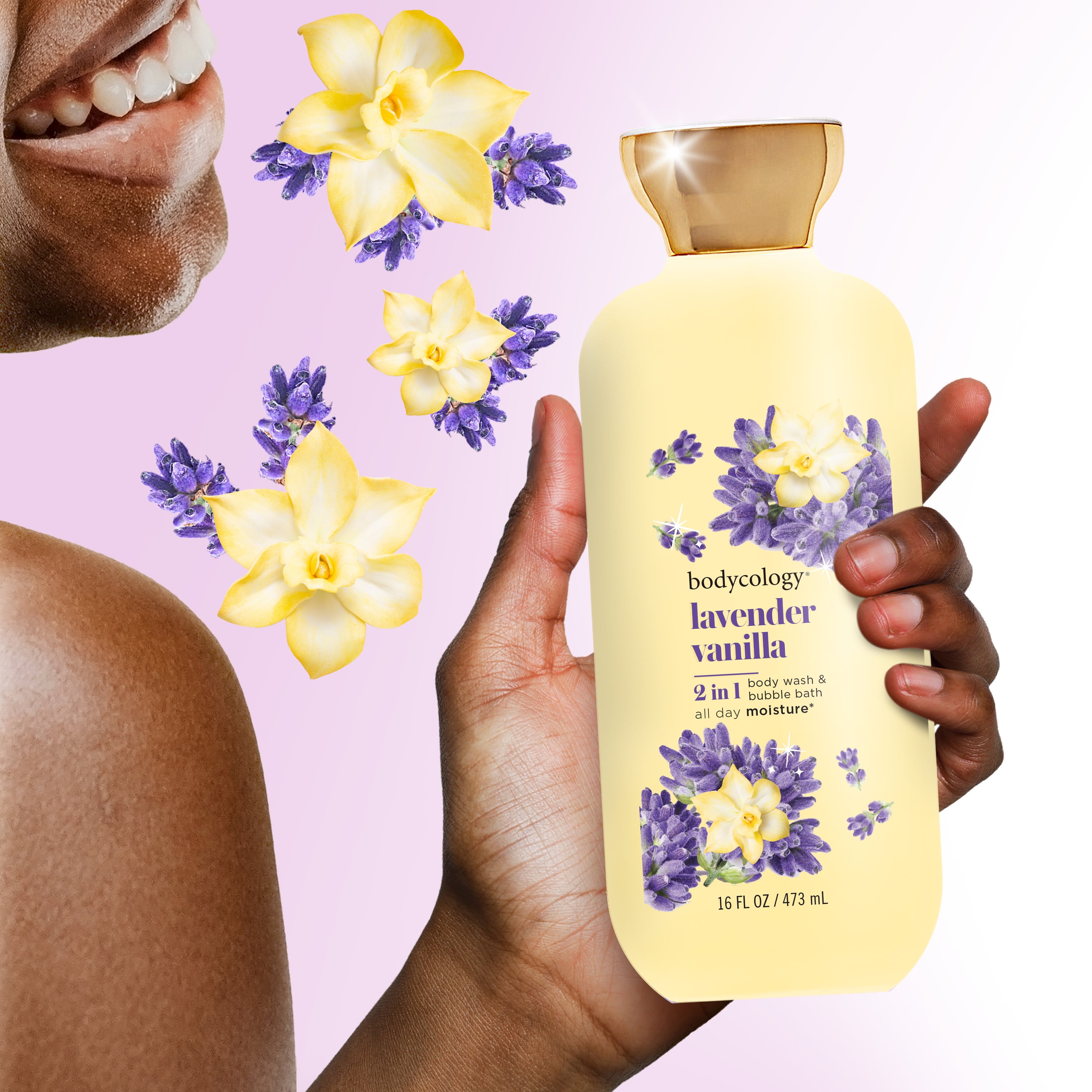 Bodycology 2-in-1 Body Wash & Bubble Bath, Lavender Vanilla, 16 fl oz
