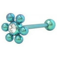 thumbnail image 1 of Titanium Flower-like Tongue Ring with Jewel, 1 of 2