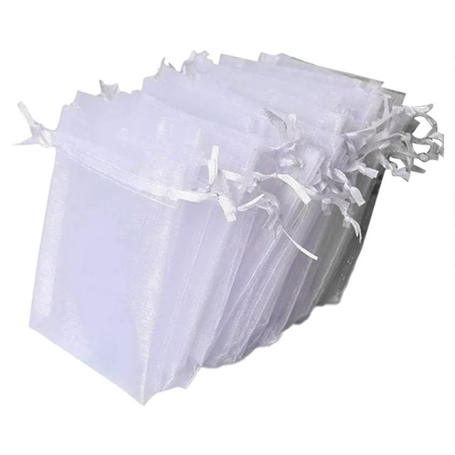 WHEANG 100pc Net Yarn Bundle Pocket Joy Candy Bag Transparent Bag Net Yarn Bag Gift Drawstring Bundle Pocket