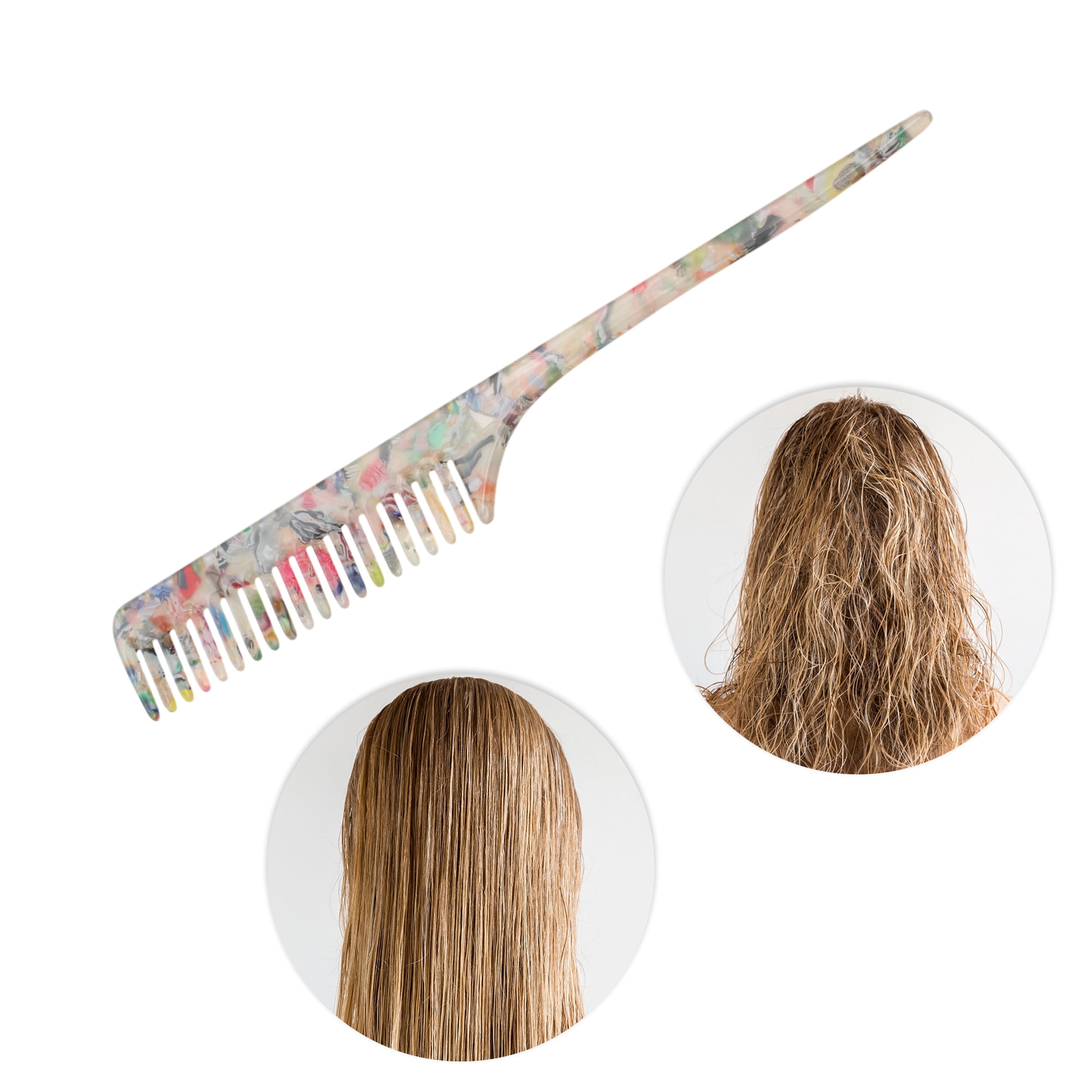 Unique Bargains 1 Pc Simple Vintage Rat Tail Comb for All Hair Types Colorful