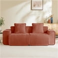 thumbnail image 3 of JERFIT Modern Velvet Sofa 2-Seater, Red Boneless Cloud Couch, No Assembly Modular Sectional for Living Room, Plush Pillows & Wide Armrests, 3 of 10