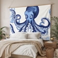thumbnail image 3 of Navy Blue Octopus Coastal Small Tapestry for Bedroom Wall Hanging Tapestry, Nautical Summer Beach Ocean Ceiling Backdrop Tapestries Poster Blanket Wall Decor for Teens Room Living Room Dorm 23" x 28", 3 of 8