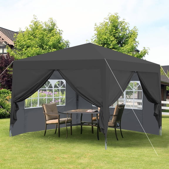 LiviNest Pop Up Gazebo Canopy Tent for Backyard: 2-Person 5-Minute Setup - 10x10Ft All-Weather Shelter with Removable Sidewalls & Windows - Accommodates 7-8 People for Parties & Outdoor Events