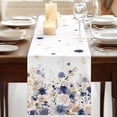 thumbnail image 3 of Purple Spring Floral Table Runner, Elegant Pastoral Flowers Watercolor Cotton Linen Table Runners 120 Inches Long, Dresser Scarf Runner for Dining/Living Room/Kitchen/Square Tables 13''x120'', 3 of 9