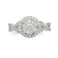 thumbnail image 4 of 14K White Gold Ring Band Engagement Diamond Round Complete Cluster, Size 9, 4 of 7