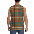 thumbnail image 4 of Fotbe colorful plaid Men's Camiseta sin Mangas Estampada para Hombres, Playera Casual para Gimnasio, Entrenamiento, Playa-Small, 4 of 7