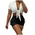 thumbnail image 2 of up to 60% off Gifts wycnly Womens Cargo Shorts Fashion Button High Waist Slim Fit Short Pants Casual Solid Lightweight Straight Shorts with Pocket Black XL, 2 of 7