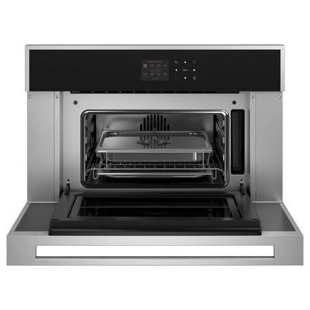 Monogram - Minimalist 30" Built-In Single Electric Convection Wall Oven with Steam Cooking - Stainless steel