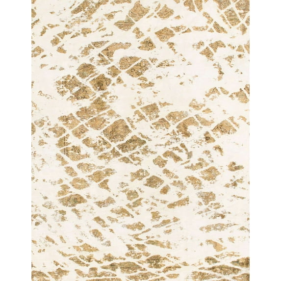 Ahgly Company Machine Washable Indoor Rectangle Abstract Papaya Whip Beige Area Rugs, 2' x 5'