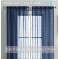 thumbnail image 2 of THD Serenity Sheer Voile Window Treatment Rod Pocket Curtain Panels - Curtains for Living Room - Set of 2 (Navy Blue, 54 W x 63 L), 2 of 6