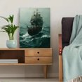thumbnail image 5 of Haunted Ship Canvas Art, Dark Stormy Sea Painting, Gothic Nautical Moody Ocean Wall Decor, 5 of 8