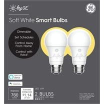 C by GE A19 Smart LED Bulbs 2 Pack - A19 Soft White Light Bulbs Works with Alexa