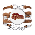 thumbnail image 1 of Bracelet d'Ornement de Corde de Chaîne d'Amour de Modèle de Voitures Classiques de Rouge Profond, 1 of 3