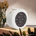 thumbnail image 6 of Fuzoiu Forest Flora and Insects Print Portable Jewelry Box,Round Mini Leather Travel Jewelry Case,Small Travel Jewelry Organizer,Jewelry Holder for Ring Necklace Earring for Women Girls-White, 6 of 7