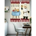 thumbnail image 5 of Chef Sheer Curtains 72 Inch Length 2 Panels Set, Semi Transparent Voile Rod Pocket Curtains for Living Dining Room Bedroom Drapes Red Fruit Cake Hat Kitchen Gourmet Vintage, 5 of 6