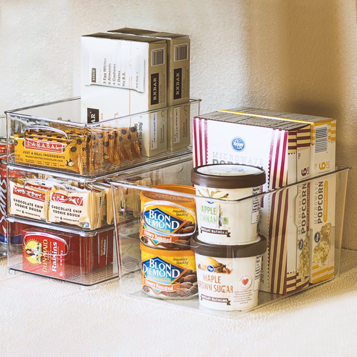 Sorbus BPA-Free Clear Plastic Storage Bins, 8-Piece Set, Medium & Large for Kitchen Pantry