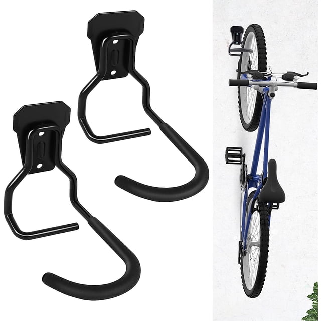 2 Pack Vertical Bike Hooks for Bike Rack, Bike Rack, Heavy Duty Home Storage Rack, Wall Mounted Clothes Rack, Wall Mounted Bike Rack, Garage Bike Rack