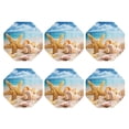 thumbnail image 2 of Balery 6 Pcs Beach Starfish Shellleather Coasters Set, Drink Table Cup Coasters For Living Room Kitchen Coffee Decor, 2 of 9