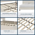 thumbnail image 6 of Novogratz Louis Upholstered Bed Frame with High Tufted Headboard, King, Textured Ivory Canvas, 6 of 25