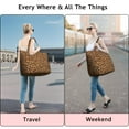 thumbnail image 5 of Brown and Black Leopard Print Travel Tote Bags for Women Carry On,Large Weekender Bags for Women Travel,Multi Functional Duffle Bag for Work,Shopping,Sports, 5 of 5