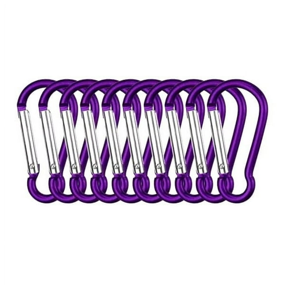 10x Small Purple Carabiner Push Spring Snap Clip Backpack Keychain Ring 1.5"-2"