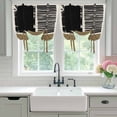 thumbnail image 4 of Brown Black Balloon Curtains for Bedroom/Front Door/Bathroom, Farmhouse Striped Modern Abstract Art Tie Up Curtains 63 Inch Length Light Filtering Kitchen Curtains Shades for Windows 46"x63", 4 of 8