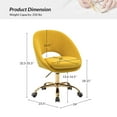 thumbnail image 6 of Luxury Office Chair Premium Modern Velvet Swivel Desk Chair with Chic Gold Base in Bold Colors Yellow, 6 of 9