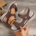 thumbnail image 3 of EKVAHL Women's Adjustable Strap Orthopedic Sandals, Open Toe Non-Slip Platform Sandals, Cushioned Arch Support Beach Walking Summer Sandals Brown, 3 of 4