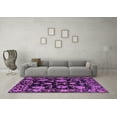 thumbnail image 3 of Ahgly Company Indoor Round Oriental Purple Traditional Area Rugs, 4' Round, 3 of 4