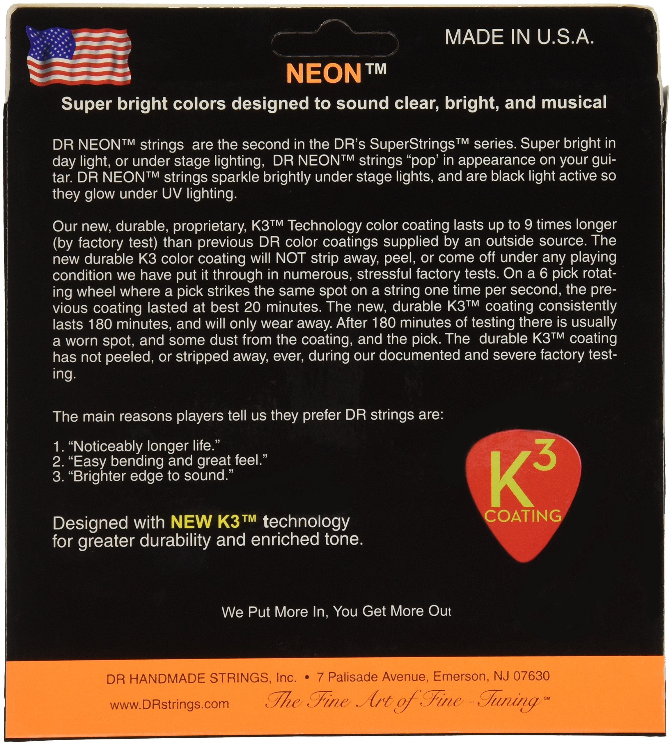 DR Strings NEON Hi-Def Orange Bass SuperStrings Medium 4 String